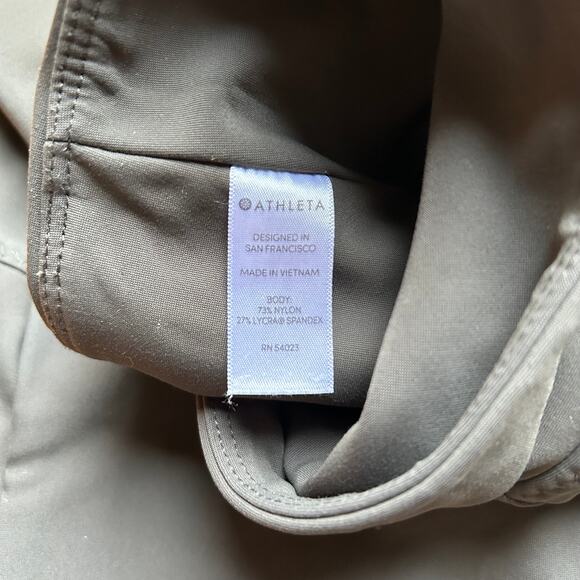 Athleta Stellar Pants Trousers Leggings Gray Green Crop Zip Pockets Size M - Picture 6 of 13